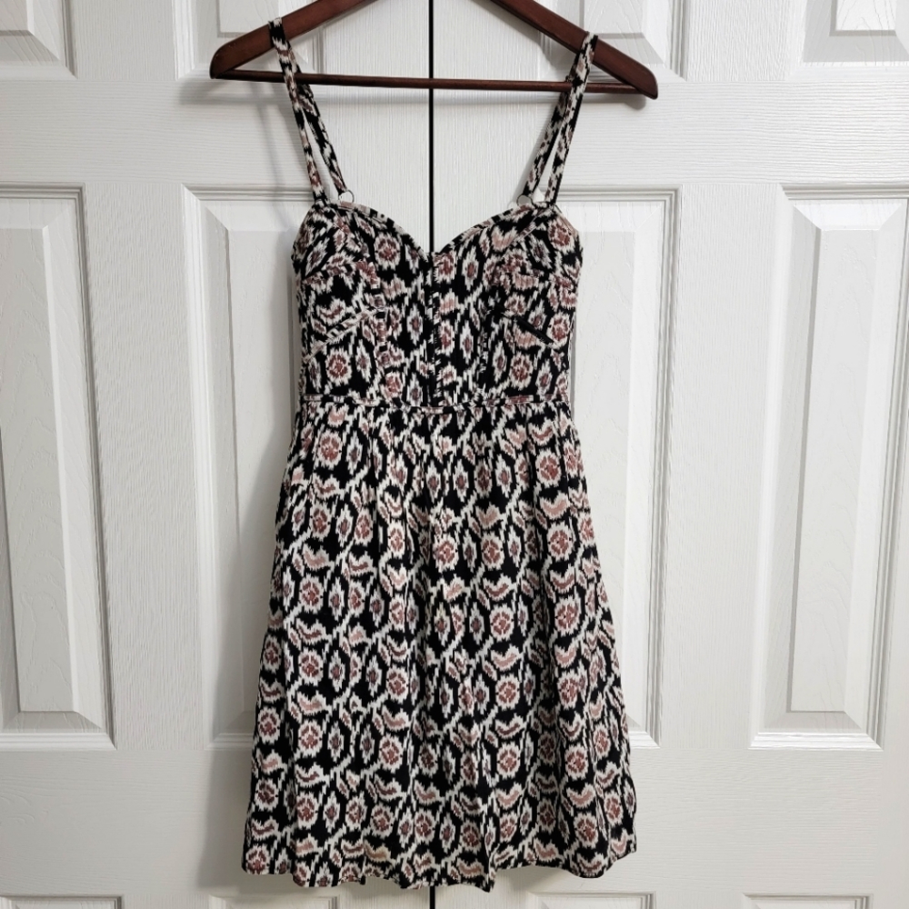 Greylin at Anthropology Spaghetti Strap Black Midi Dress Women's Size Small